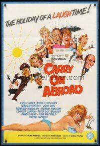 9x154 CARRY ON ABROAD English 1sh '72 Sidney James, Kenneth Williams, Joan Sims, English sex!