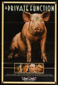 9x624 PRIVATE FUNCTION English 1sh '84 Michael Palin, Maggie Smith, great pig image!