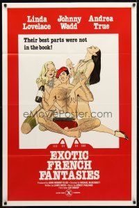 9x261 EXOTIC FRENCH FANTASIES 1sh '74 Linda Lovelace & John Holmes as Johnny Wadd!