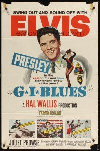 9x301 G.I. BLUES 1sh '60 swing out and sound off with Elvis Presley & Juliet Prowse!