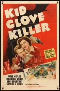 9x410 KID GLOVE KILLER 1sh '42 Van Heflin & Marsha Hunt, directed by Fred Zinnemann!