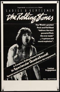 9x423 LADIES & GENTLEMEN THE ROLLING STONES 1sh '73 great c/u of rock & roll singer Mick Jagger!
