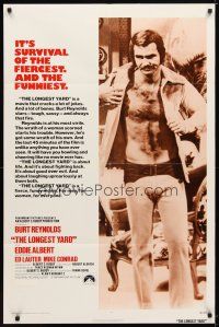 9x458 LONGEST YARD 1sh '74 Robert Aldrich prison football comedy, full-length Burt Reynolds!