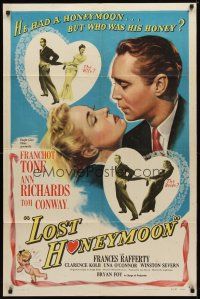 9x463 LOST HONEYMOON 1sh '47 Franchot Tone returns from WWII w/amnesia and a forgotten wife & kids!