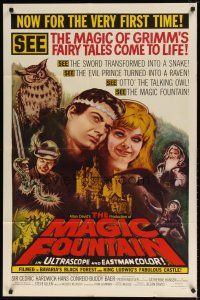 9x485 MAGIC FOUNTAIN 1sh '61 Brothers Grimm enchanting story of Xmas wonderland, cool art!