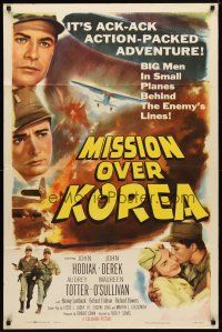 9x525 MISSION OVER KOREA 1sh '53 big men in small planes, cool art of spotter plane!