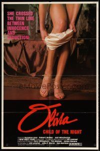 9x580 OLIVIA 1sh '82 she crossed the thin line between innocence and seduction!