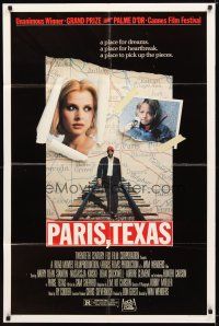 9x598 PARIS, TEXAS 1sh '84 Wim Wenders, image of Nastassja Kinski, Harry Dean Stanton!