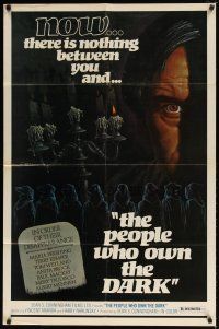 9x601 PEOPLE WHO OWN THE DARK 1sh '76 Spanish horror, there is nothing between you and them now!