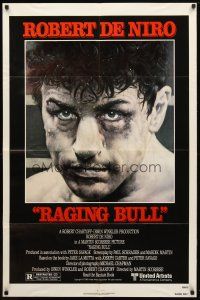 9x634 RAGING BULL 1sh '80 Martin Scorsese, classic close up boxing image of Robert De Niro!