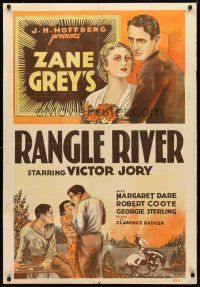 9x639 RANGLE RIVER 1sh '39 from Zane Grey's novel, Victor Jory, Margaret Dare!