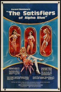9x670 SATISFIERS OF ALPHA BLUE 1sh '81 Gerard Damiano directed, sexiest sci-fi artwork!