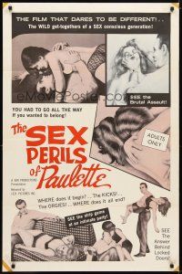 9x723 SEX PERILS OF PAULETTE 1sh '65 the orgies, where does it all end, Doris Wishman directed!
