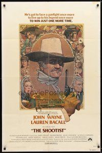 9x749 SHOOTIST 1sh '76 best Richard Amsel artwork of cowboy John Wayne & cast montage!