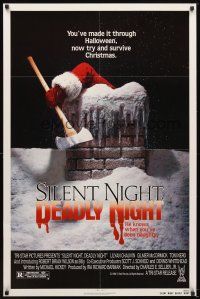 9x752 SILENT NIGHT, DEADLY NIGHT Santa style 1sh '84 the movie that went too far, X-mas horror!