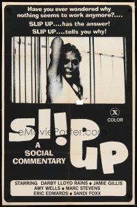 9x775 SLIP UP 1sh '75 Roberta Findlay directed, Darby Lloyd Rains, nothing seems to work anymore!