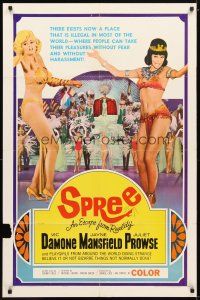 9x795 SPREE style C 1sh '67 sexy Jayne Mansfield & Juliet Prowse in Las Vegas!