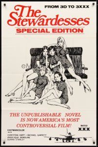 9x806 STEWARDESSES special edition style 1sh '69 most talked about girls in America, 3D to 3XXX!