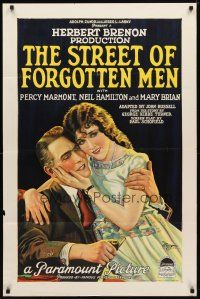 9x819 STREET OF FORGOTTEN MEN style A 1sh '25 wonderful stone litho art of Marmont & Mary Brian!