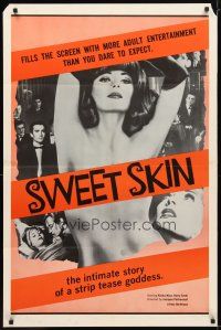 9x849 SWEET SKIN 1sh '65 Jacques Poitrenaud's Strip-tease, intimate story of a sex goddess!