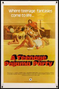 9x870 TEENAGE PAJAMA PARTY 1sh '77 C.J. Laing, Terry Hall, Gignilliat art of sexy teens!