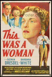 9x892 THIS WAS A WOMAN 1sh '48 Tim Whelan directed, Sonia Dresdel is a psycho killer!