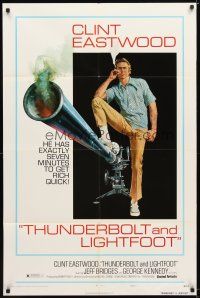 9x895 THUNDERBOLT & LIGHTFOOT style C 1sh '74 artwork of Clint Eastwood with HUGE gun by McGinnis!