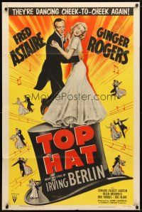 9x901 TOP HAT style A 1sh R53 Fred Astaire & Ginger Rogers are the king and queen of rhythm!
