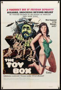 9x907 TOY BOX 1sh '71 art of sexy chained girl in a Pandora's box of Freudian depravity!