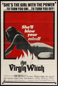 9x932 VIRGIN WITCH 1sh '72 Ann Michelle occult horror, the girl w/power, she'll blow your mind!
