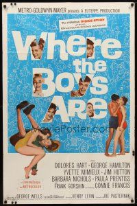 9x960 WHERE THE BOYS ARE 1sh '61 sexy Connie Francis, Dolores Hart, Yvette Mimieux & Prentiss!