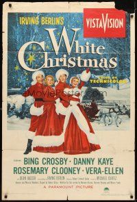 9x964 WHITE CHRISTMAS 1sh '54 Bing Crosby, Danny Kaye, Clooney, Vera-Ellen, musical classic!