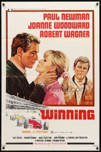 9x979 WINNING 1sh '69 Paul Newman, Joanne Woodward, Indy car racing, art by Howard Terpning!