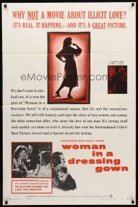 9x981 WOMAN IN A DRESSING GOWN 1sh '57 why NOT a movie about illicit love?