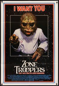 9x999 ZONE TROOPERS 1sh '85 Uncle Sam-like alien, parody of James Montgomery Flagg's I Want You!
