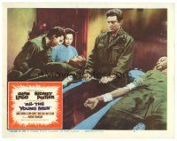 9y229 ALL THE YOUNG MEN LC #2 '60 Alan Ladd gets blood transfusion from Sidney Poitier!