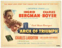 9y013 ARCH OF TRIUMPH TC '47 Ingrid Bergman & Charles Boyer, novel by Erich Maria Remarque!