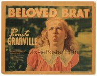 9y020 BELOVED BRAT TC '38 wacky close up of Bonita Granville sticking her tongue out!