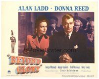 9y273 BEYOND GLORY LC #6 '48 close up of West Point cadet Alan Ladd in suit with Donna Reed!