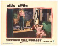 9y274 BEYOND THE FOREST LC #7 '49 Joseph Cotten looks at Bette Davis laying on swinging chair!