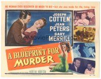 9y023 BLUEPRINT FOR MURDER TC '53 cool images of sexy bad girl Jean Peters, Joseph Cotten!