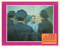9y312 BULLITT LC #5 '69 close up of Steve McQueen talking to three cops, Peter Yates crime classic