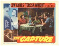 9y323 CAPTURE LC #7 '50 Lew Ayres & Teresa Wright at table with boy, early John Sturges film noir!