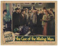 9y331 CASE OF THE MISSING MAN LC '35 Roger Pryor & Joan Perry in room full of cops & angry men!