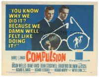 9y035 COMPULSION TC '59 crazy Dean Stockwell & Bradford Dillman try to commit the perfect murder!