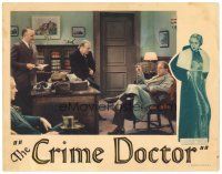 9y369 CRIME DOCTOR LC '34 three men look at smoking detective Otto Kruger in office!