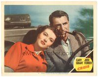 9y381 CRISIS LC #6 '50 great image of Cary Grant & Paula Raymond in car!