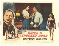 9y429 DRIVE A CROOKED ROAD LC '54 sexy Dianne Foster adjusts Mickey Rooney's tie for him!
