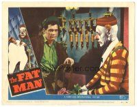9y459 FAT MAN LC #4 '51 close up of young Rock Hudson with world famous clown Emmett Kelly!