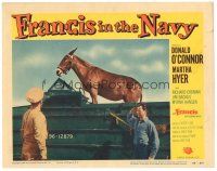 9y476 FRANCIS IN THE NAVY LC #5 '55 Donald O'Connor salutes officer looking at the talking mule!